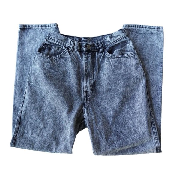 Vintage Acid Washed Jeans by Rose Denim Black Size 13 High Waisted Hi Rise 80s - Picture 3 of 10